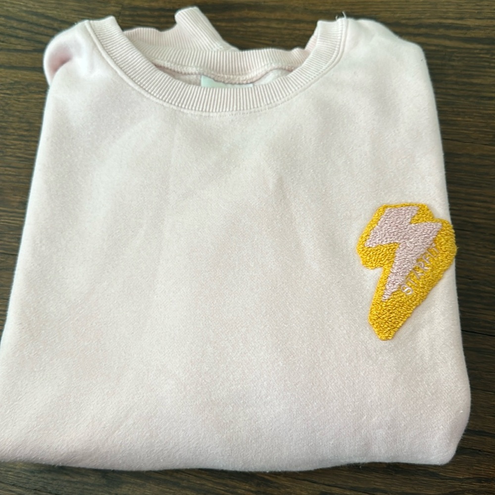 Starfit light pink crew neck bolt sweatshirt. Size S/M